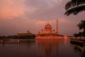 Putra Mosque and Putra Perdana at sunset Royalty Free Stock Photo