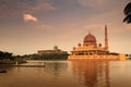 Putra Mosque and Putra Perdana at sunset Royalty Free Stock Photo