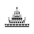 putrajaya building glyph icon vector illustration