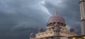 Putrajaya Mosque at night with dark clouds - Islamic architecture theme