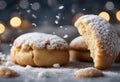 Putri Salju or crescent-shaped with cashew cookies coated with powdered sugar