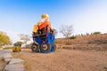 PUTTAPARTHI, ANDHRA PRADESH - INDIA - NOVEMBER 09, 2016: Indian chariot for Hindu holidays. Copy space for text.