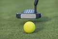 Putter back swinging for the golf ball Royalty Free Stock Photo