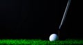 Putter and golf-ball on green grass Royalty Free Stock Photo