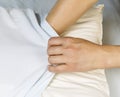 Putting Clean Pilllow Case on Pillow Royalty Free Stock Photo