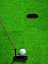 Putting Golf Ball Close to Hole With Copy Space Royalty Free Stock Photo