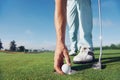 Putting golf man Royalty Free Stock Photo