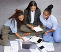 Putting our brilliant minds together. Shot of a team of businesswomen working together during a meeting. Royalty Free Stock Photo