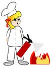 Putting out kitchen fire Royalty Free Stock Photo