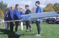 Putting sculls in Water, Rowing event, Cambridge, Massachusetts Royalty Free Stock Photo