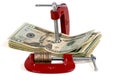 Putting a Squeeze on your Money 2 Royalty Free Stock Photo