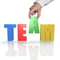 Putting TEAM 3D word together with reflection Royalty Free Stock Photo