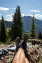 Putting Your Feet Up After a Steep Hike Royalty Free Stock Photo