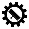 Putty knife flat icon in gear, build and repair, spatula sign vector graphics. Simple illustration of wide spatula vector icon