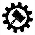 Putty knife flat icon in gear, build and repair, spatula sign vector graphics. Simple illustration of wide spatula vector icon Royalty Free Stock Photo