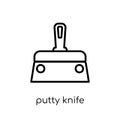 Putty knife icon. Trendy modern flat linear vector Putty knife i