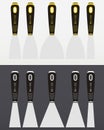 Putty Knife Set on White Background. Putty Scraper Isolated Royalty Free Stock Photo