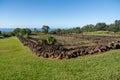 Puu O Mahuka heiau historic site near Waimea on Oahu, Hawaii Royalty Free Stock Photo