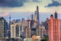 Puxi Pudong Buildings Skyscrapers Cityscape Shanghai China Royalty Free Stock Photo