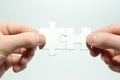 Puzlle in hands Royalty Free Stock Photo