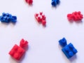 Puzzel plastic colorful. construction blocks or brick toy. Children concept of education, development and growth.