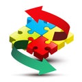 Puzzle and Arrows Vector Royalty Free Stock Photo