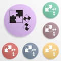 Puzzle badge color set icon. Simple glyph, flat vector of toys icons for ui and ux, website or mobile application Royalty Free Stock Photo