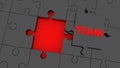 Puzzle in black color with team concept Royalty Free Stock Photo