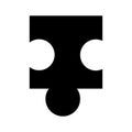 Puzzle black icon for design. Flat style illustration isolated on white background. Vector