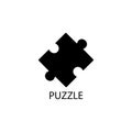 Puzzle black sign icon. Vector illustration eps 10