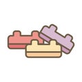 Puzzle blocks child toy block style icon