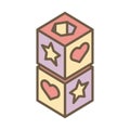 Puzzle blocks child toy block style icon