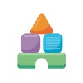 Puzzle blocks child toy flat style icon