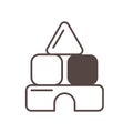 Puzzle blocks child toy line style icon