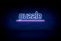 puzzle - blue neon announcement signboard