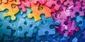 Puzzle brain network of colorful pieces enhancing cognitive functions and learning. Concept Puzzle Games, Cognitive Skills,