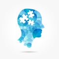 Puzzle in bubble head poster Royalty Free Stock Photo