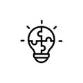 Puzzle, bulb, innovation icon. Simple line, outline vector elements of innovations icons for ui and ux, website or mobile