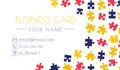 Puzzle business card template. Creativity and innovation. Bright smart design