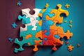 Puzzle. Business strategy, success solution, jigsaw games symbol. Idea metaphor. Creative idea, connection, challenge, join us