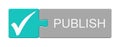 Puzzle Button with blue and grey color: Publish