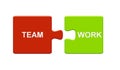 Puzzle Button red green: Teamwork Royalty Free Stock Photo
