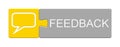 Puzzle Button with yellow and grey color: Feedback Royalty Free Stock Photo