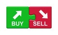 2 Puzzle Buttons showing Buy and Sell Royalty Free Stock Photo