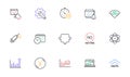Puzzle, Calendar time and Financial diagram line icons for website, printing. For design. Vector