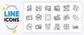 Puzzle, Certificate and Discrimination line icons. For web app. Vector