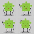 Puzzle characters set Royalty Free Stock Photo