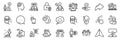Puzzle, Cogwheel and Engineering line icons pack. For web app. App line icons. Vector
