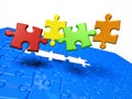 Puzzle.Color puzzle pieces are missing Royalty Free Stock Photo