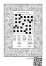 Puzzle and coloring activity page for adults